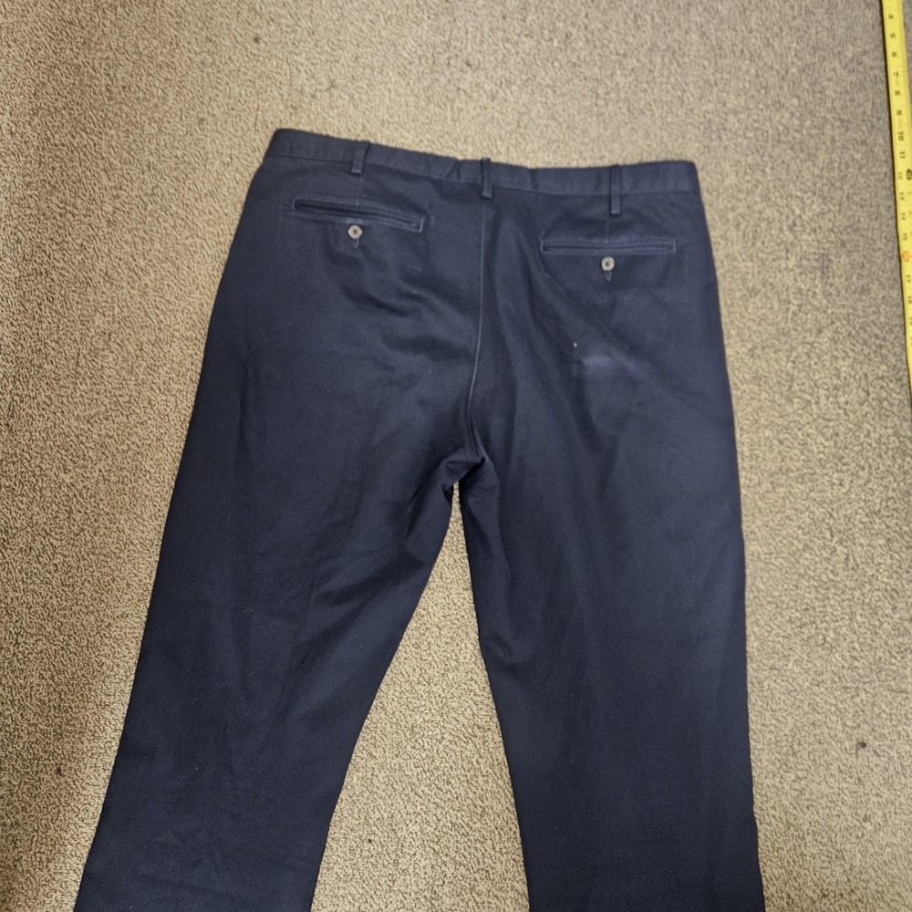 Lands' End Pants Mens 40 Navy Traditional Fit Cotton Chino Flat Front Twill - Picture 5 of 9